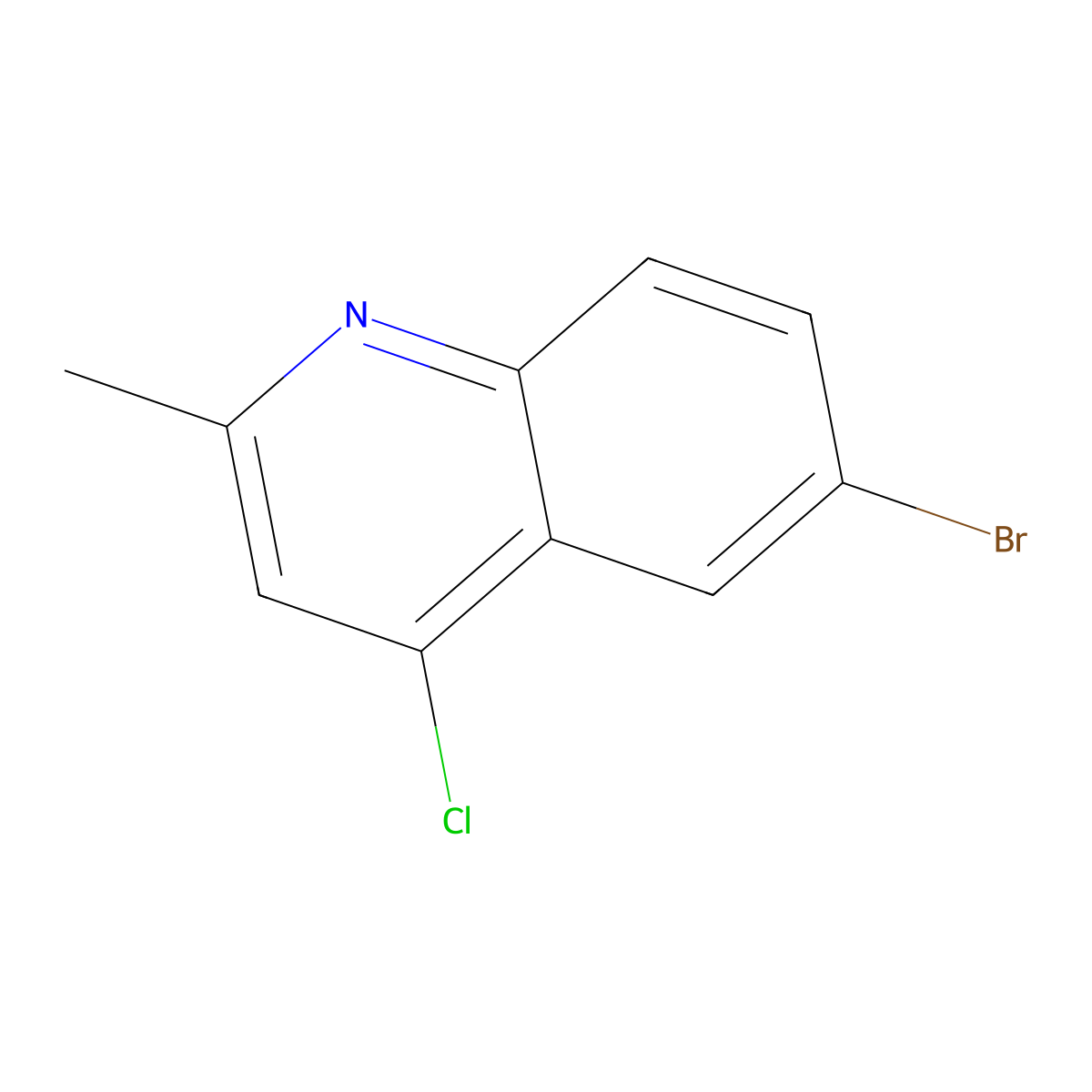 6-Bromo-4-chloro-2-methylquinoline molecular structure, CAS 53364-85-5
