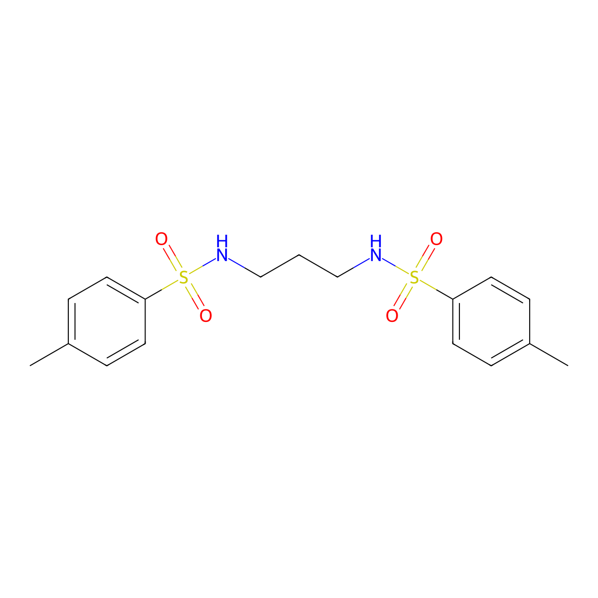 4-methyl-N-[3-[(4-methylphenyl)sulfonylamino]propyl]benzenesulfonamide molecular structure, CAS 53364-99-1