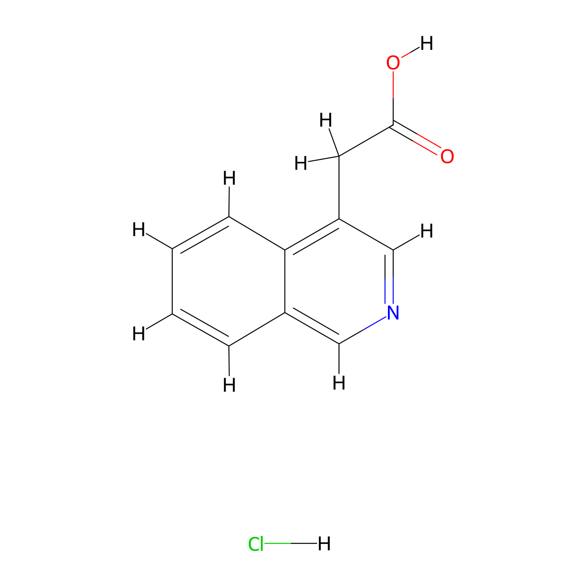 2-(Isoquinolin-4-yl)acetic acid hydrochloride molecular structure, CAS 53366-30-6