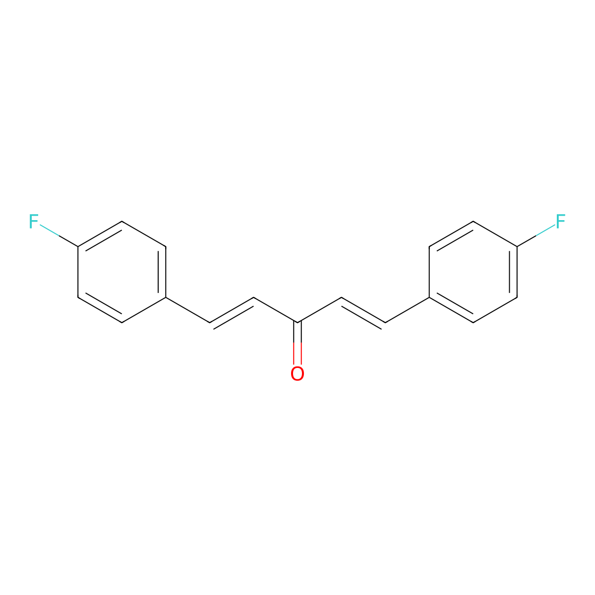 (1E,4E)-1,5-bis(4-fluorophenyl)penta-1,4-dien-3-one molecular structure, CAS 53369-00-9