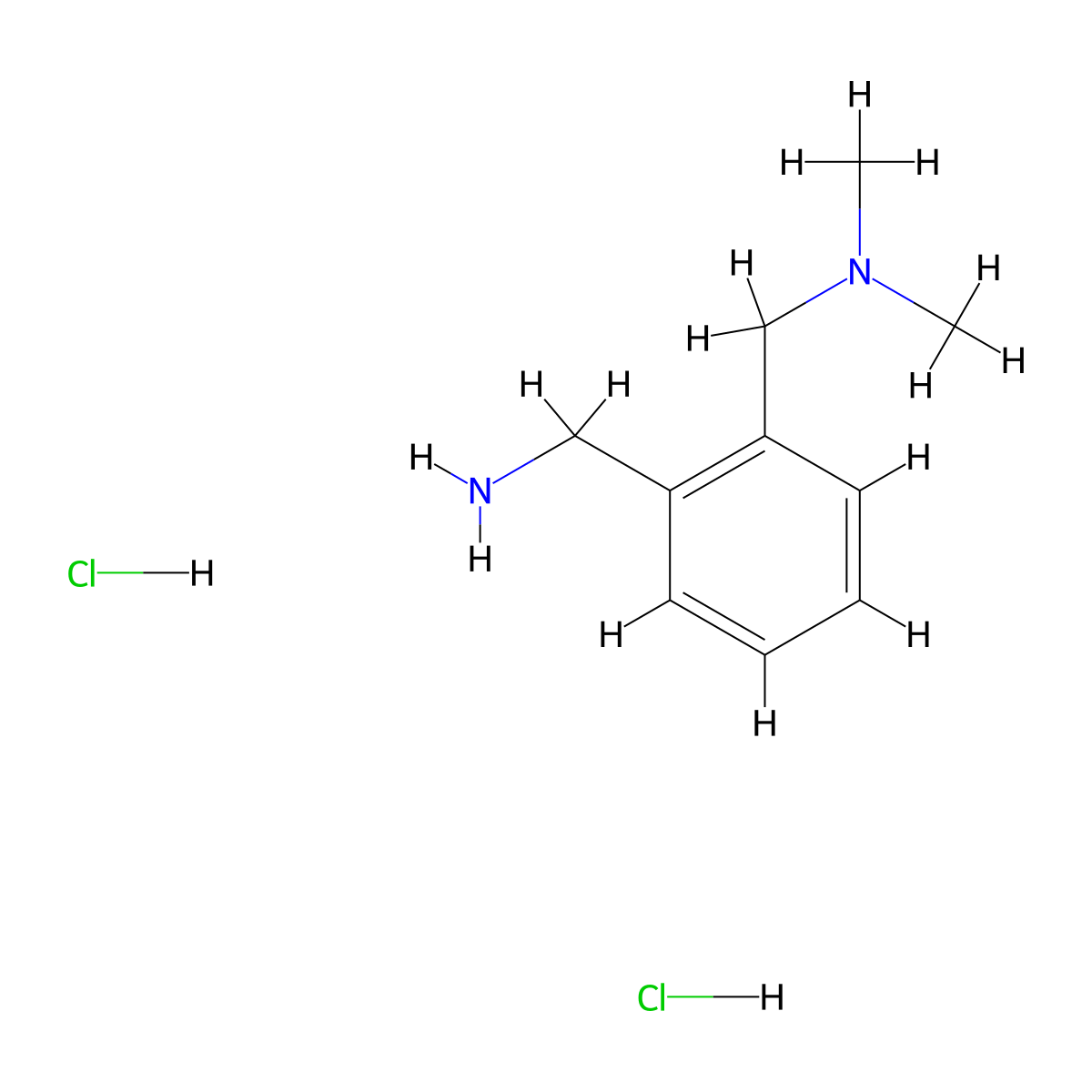 1-(2-(aminomethyl)phenyl)-N,N-dimethylmethanamine dihydrochloride molecular structure, CAS 53369-78-1