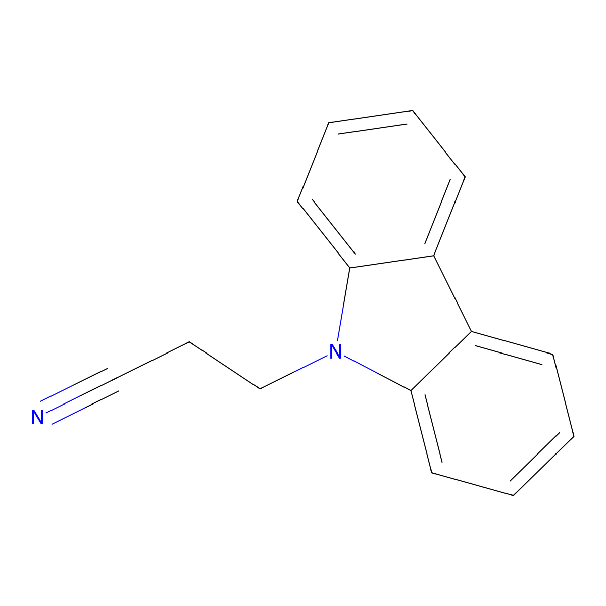 3-(9H-carbazol-9-yl)propanenitrile molecular structure, CAS 5337-01-9