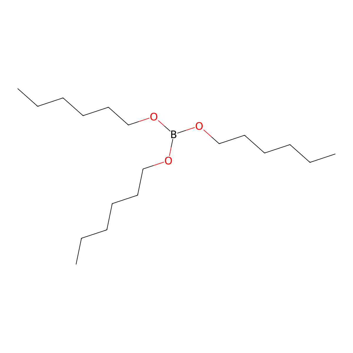 Trihexyl borate molecular structure, CAS 5337-36-0