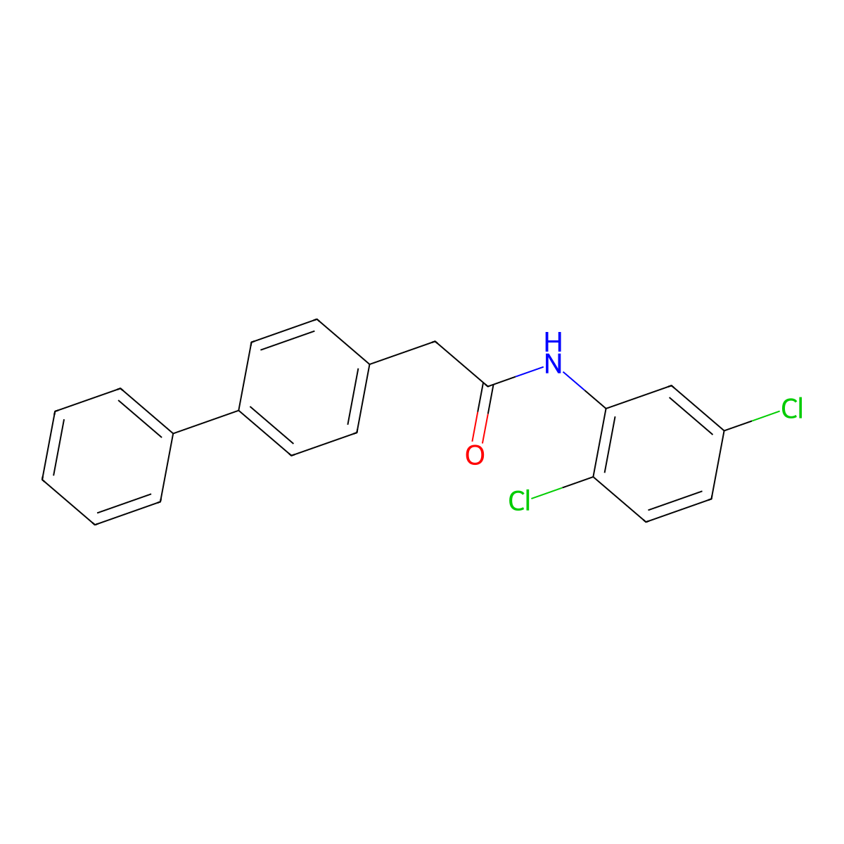 N-(2,5-dichlorophenyl)-2-(4-phenylphenyl)acetamide molecular structure, CAS 5337-56-4