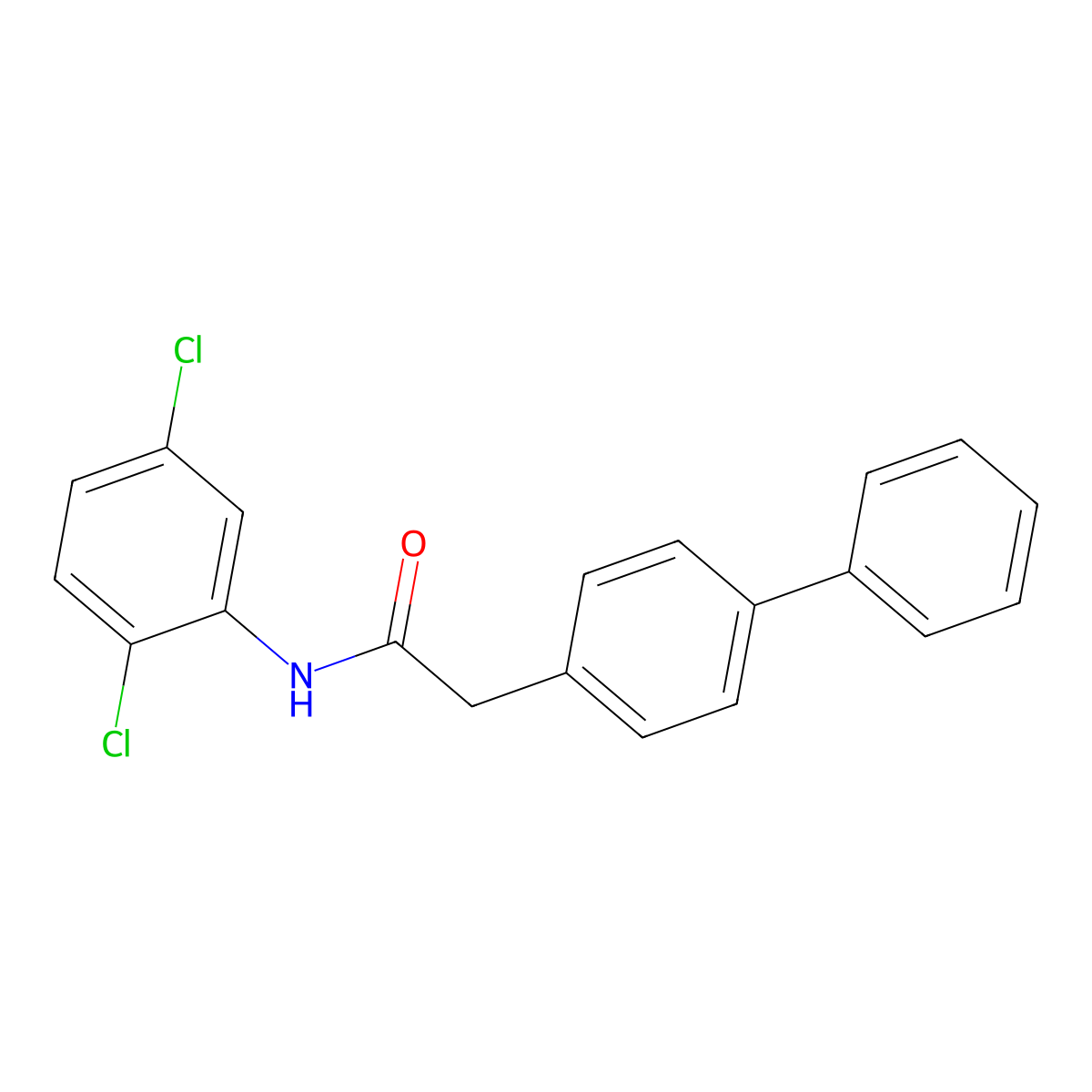 N-(2,5-dichlorophenyl)-2-(4-phenylphenyl)acetamide molecular structure, CAS 5337-56-4