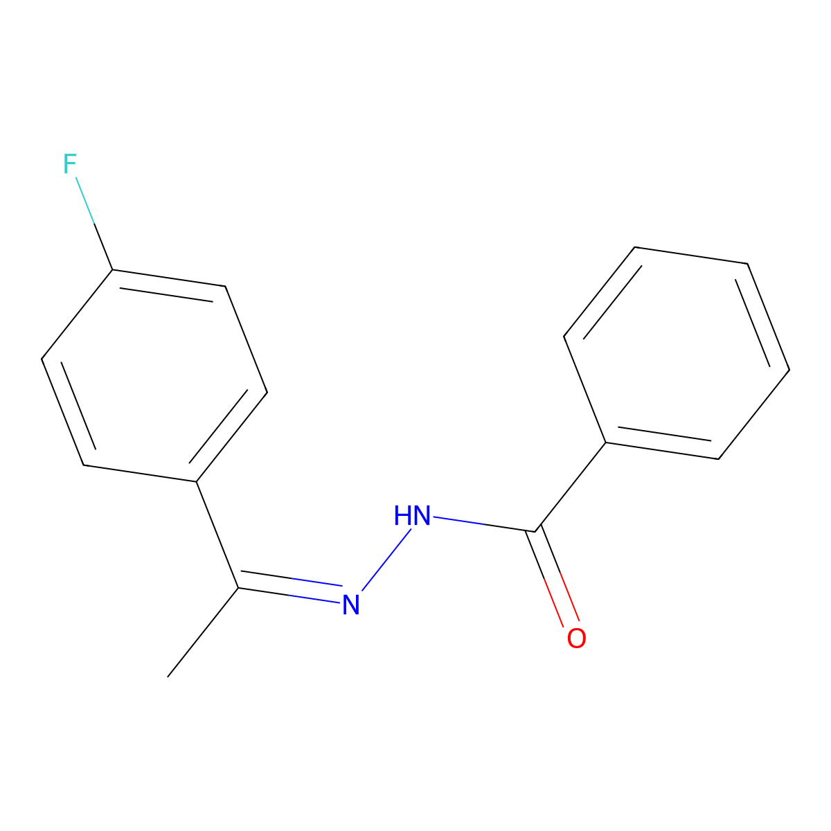 N-[1-(4-fluorophenyl)ethylideneamino]benzamide molecular structure, CAS 5337-57-5