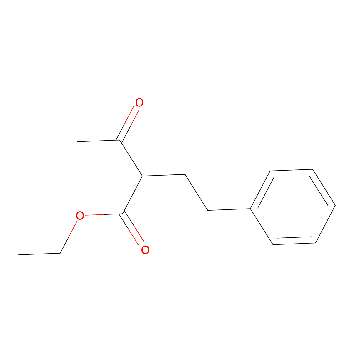 Ethyl 3-oxo-2-(2-phenylethyl)butanoate molecular structure, CAS 5337-63-3
