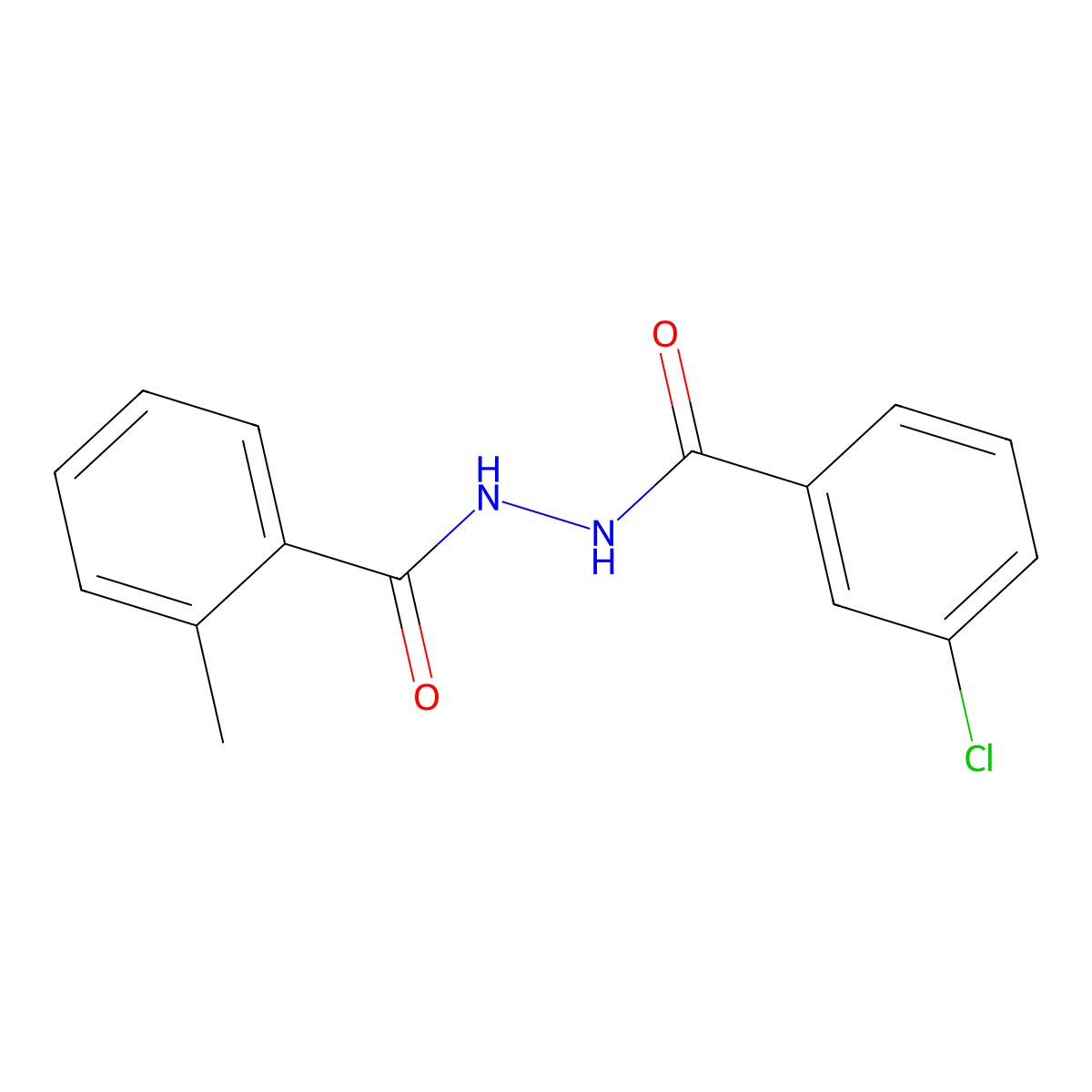 N'-(3-chlorobenzoyl)-2-methylbenzohydrazide molecular structure, CAS 5337-75-7