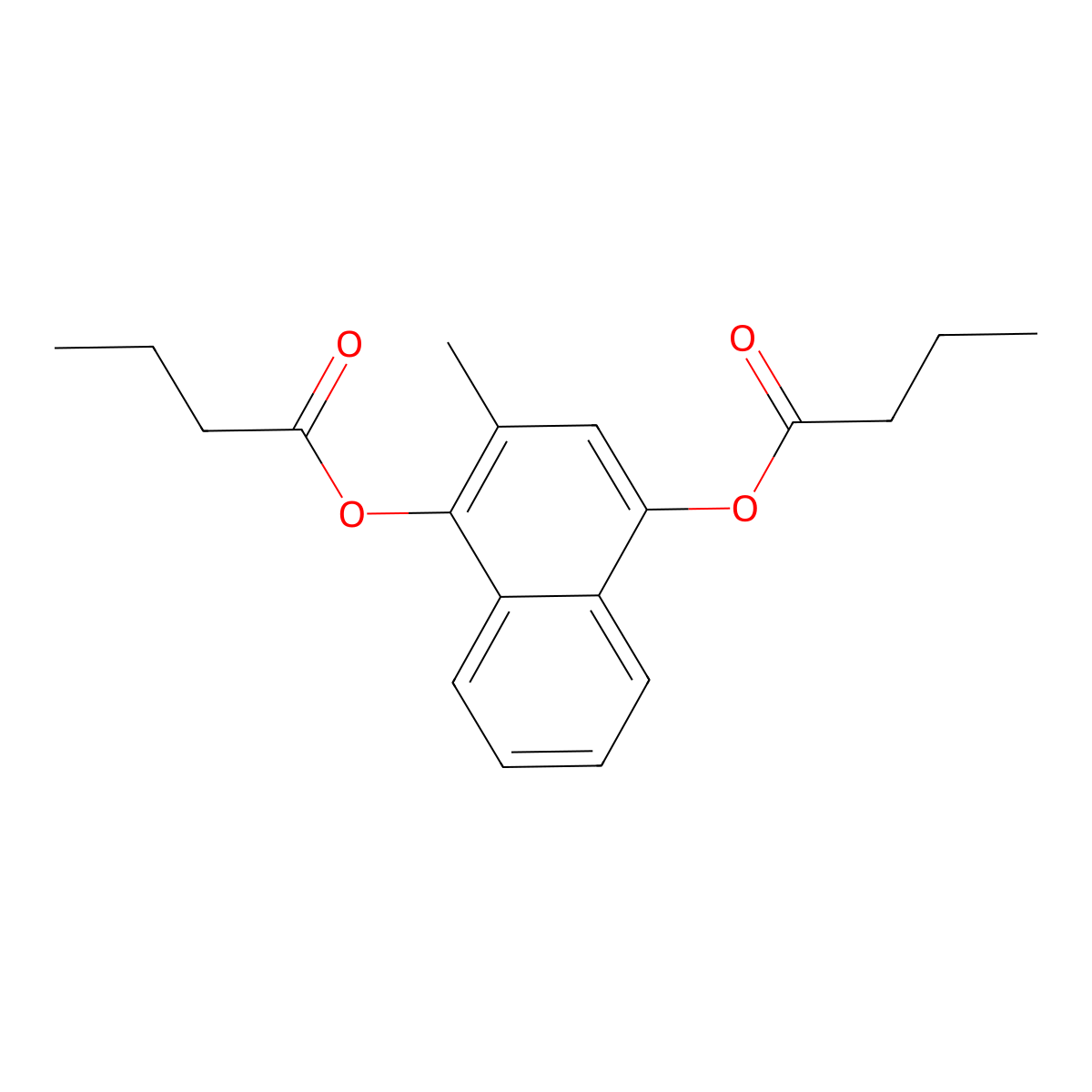 1,1'-(2-Methyl-1,4-naphthalenediyl) dibutanoate molecular structure, CAS 53370-44-8