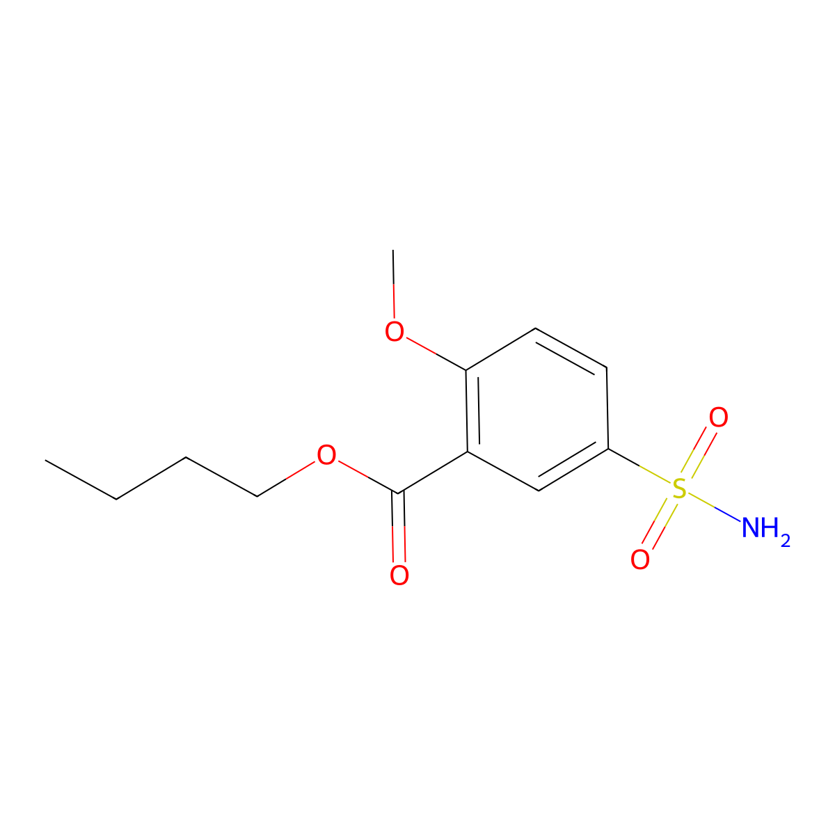 Butyl 5-sulphamoyl-o-anisate molecular structure, CAS 53371-99-6