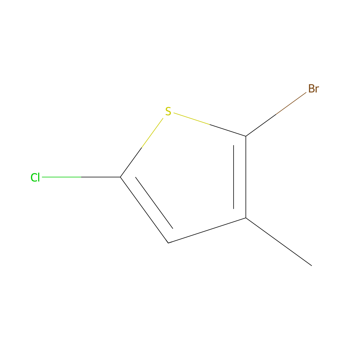 2-Bromo-5-chloro-3-methylthiophene molecular structure, CAS 53374-61-1