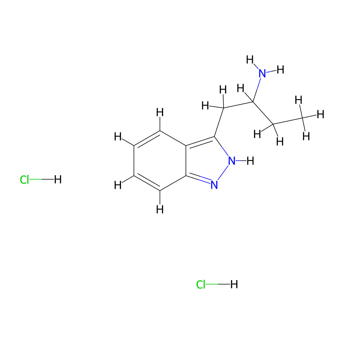 1-(1H-indazol-3-yl)butan-2-amine dihydrochloride molecular structure, CAS 53374-75-7