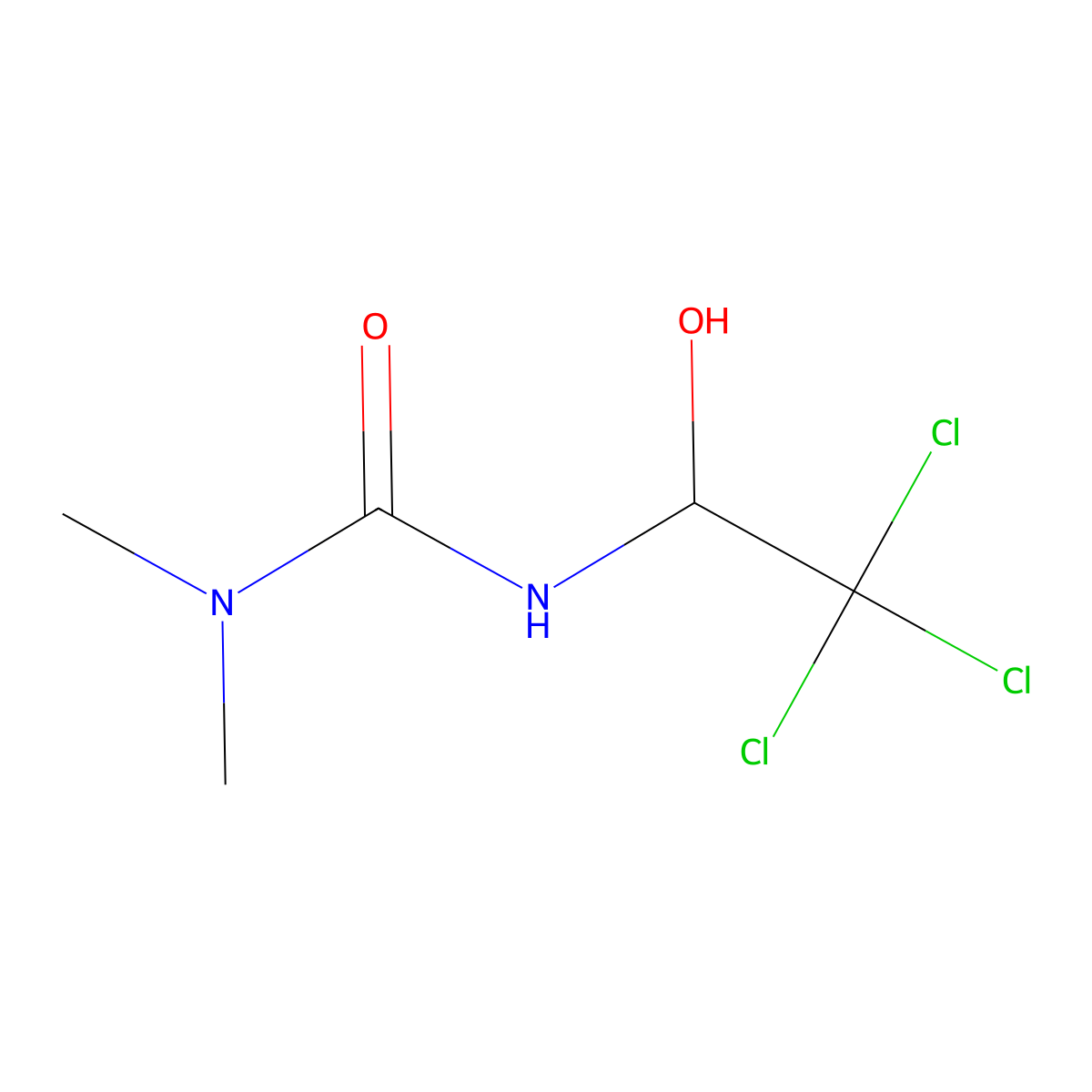 1,1-Dimethyl-3-(2,2,2-trichloro-1-hydroxyethyl)urea molecular structure, CAS 53376-31-1