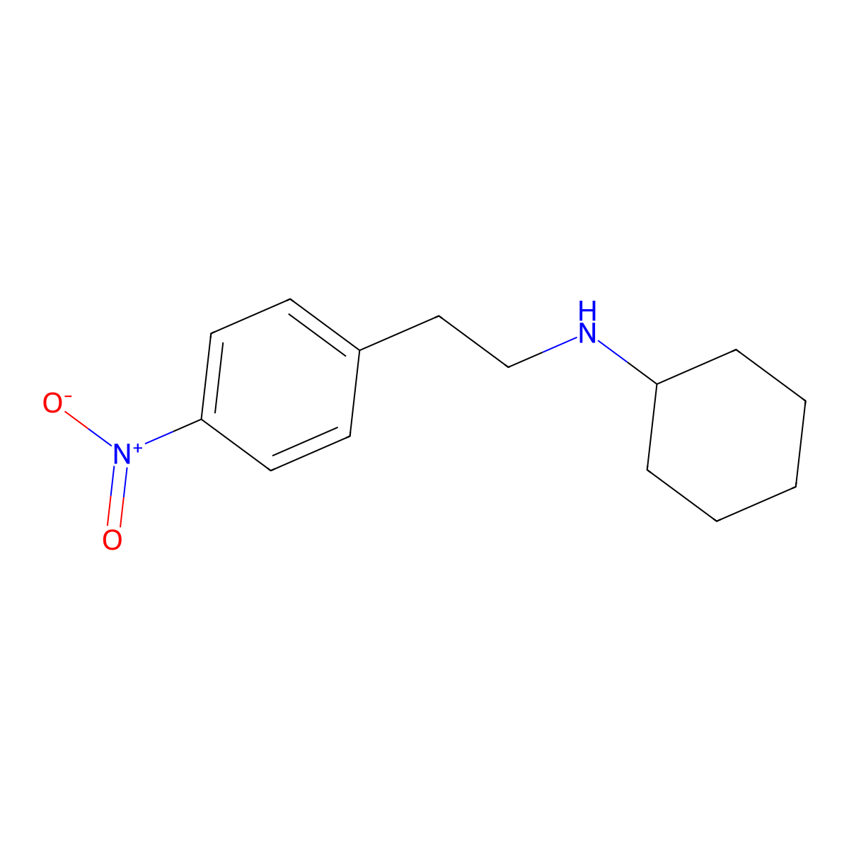 N-[2-(4-nitrophenyl)ethyl]cyclohexanamine molecular structure, CAS 5338-99-8