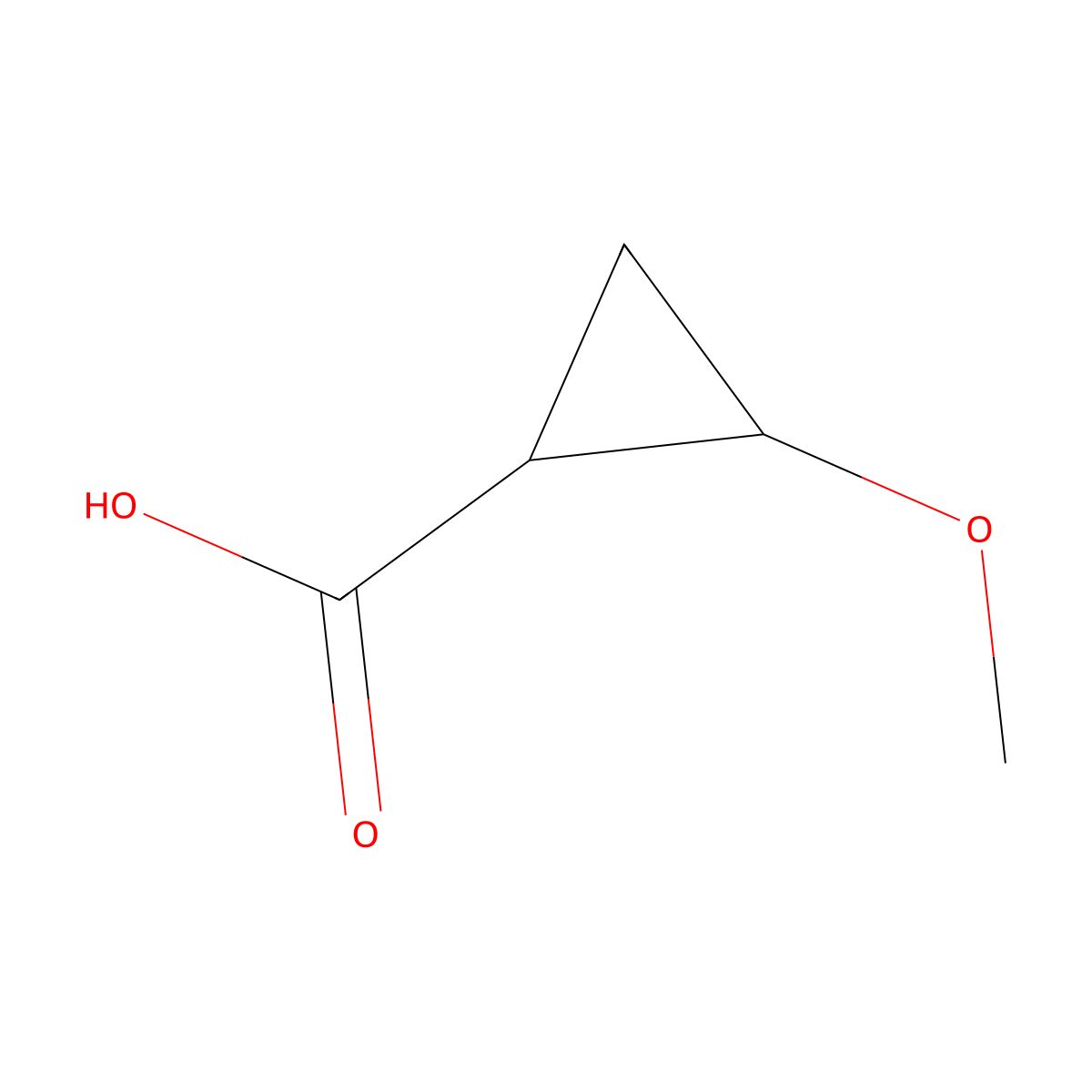 2-Methoxycyclopropanecarboxylic acid molecular structure, CAS 53381-04-7