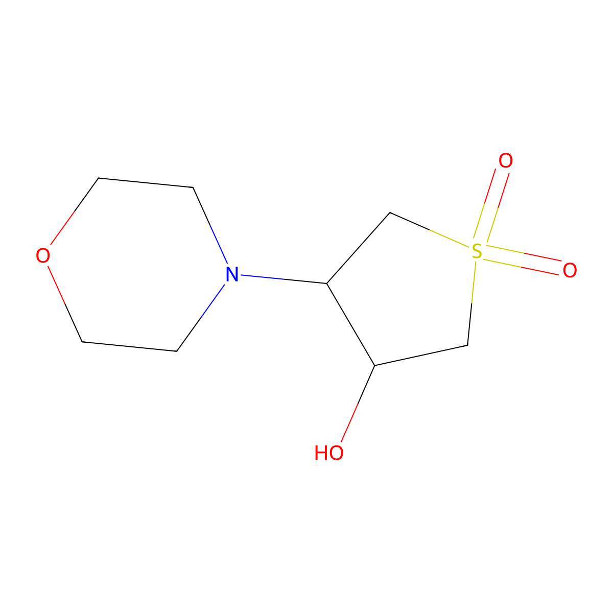 3-Hydroxy-4-morpholinotetrahydrothiophene 1,1-dioxide molecular structure, CAS 53381-43-4