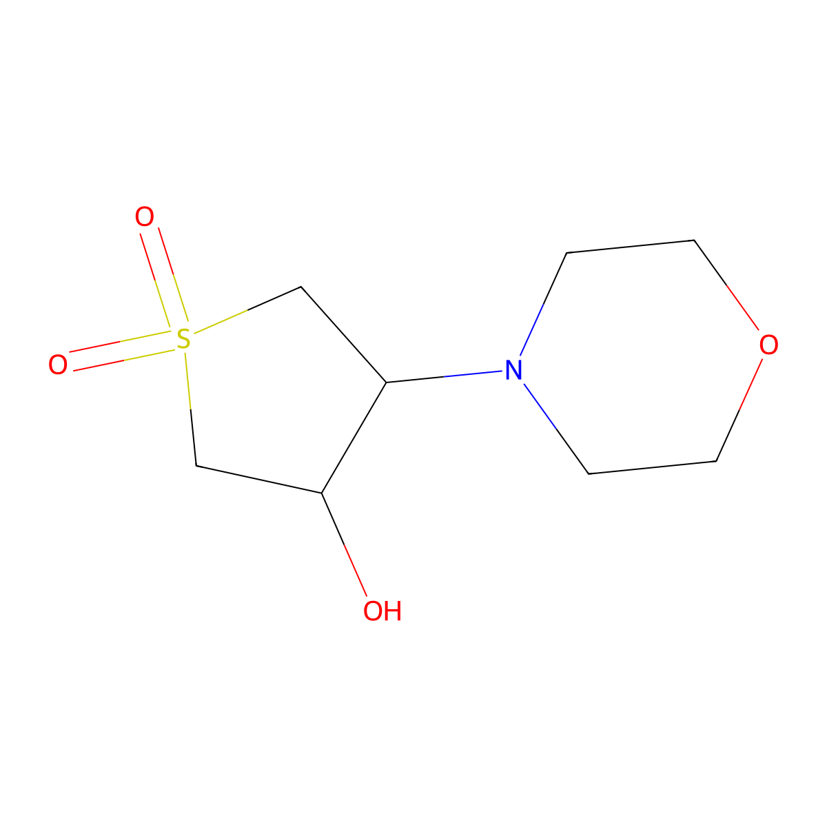 3-Hydroxy-4-morpholinotetrahydrothiophene 1,1-dioxide molecular structure, CAS 53381-43-4