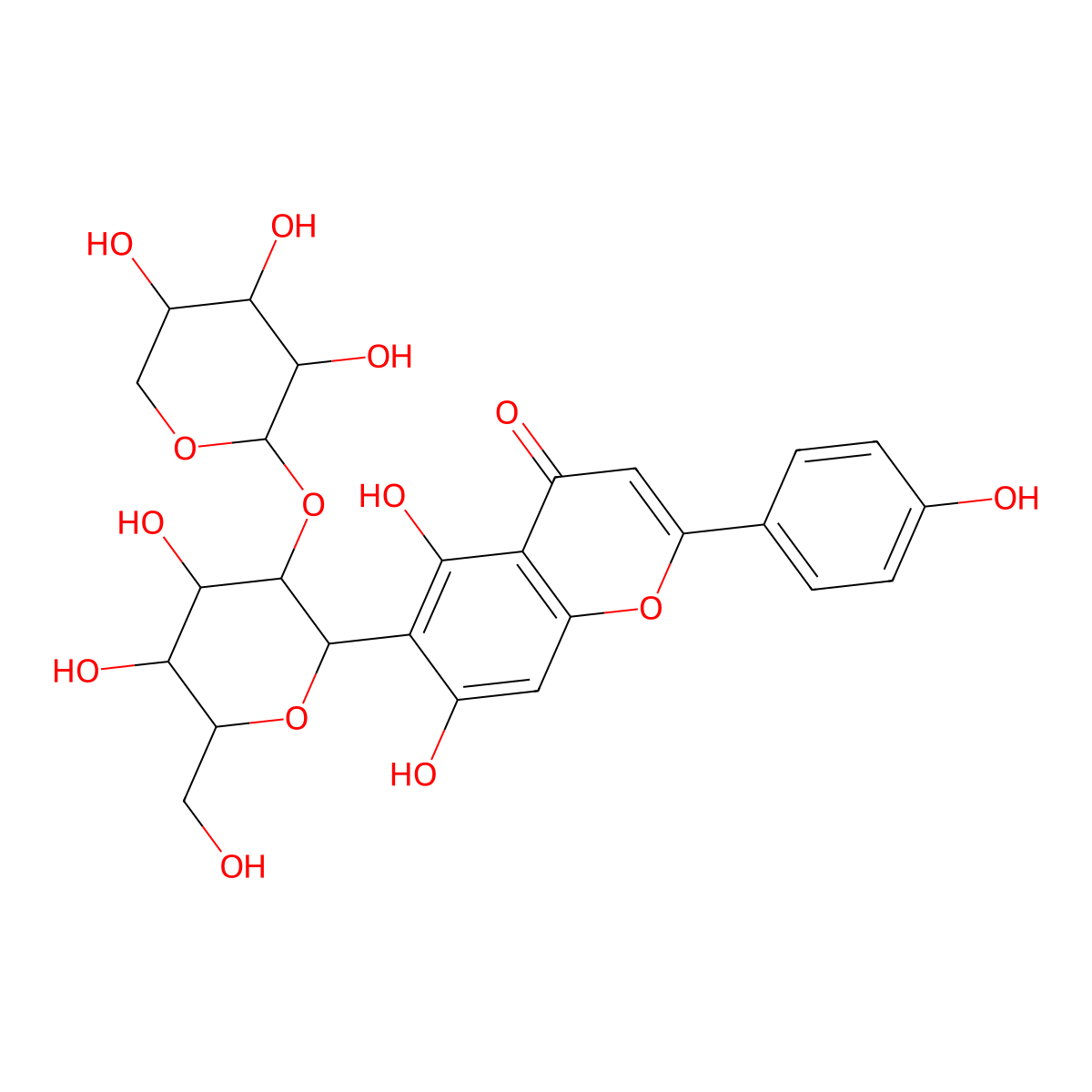 Isovitexin 2''-O-arabinoside molecular structure, CAS 53382-71-1
