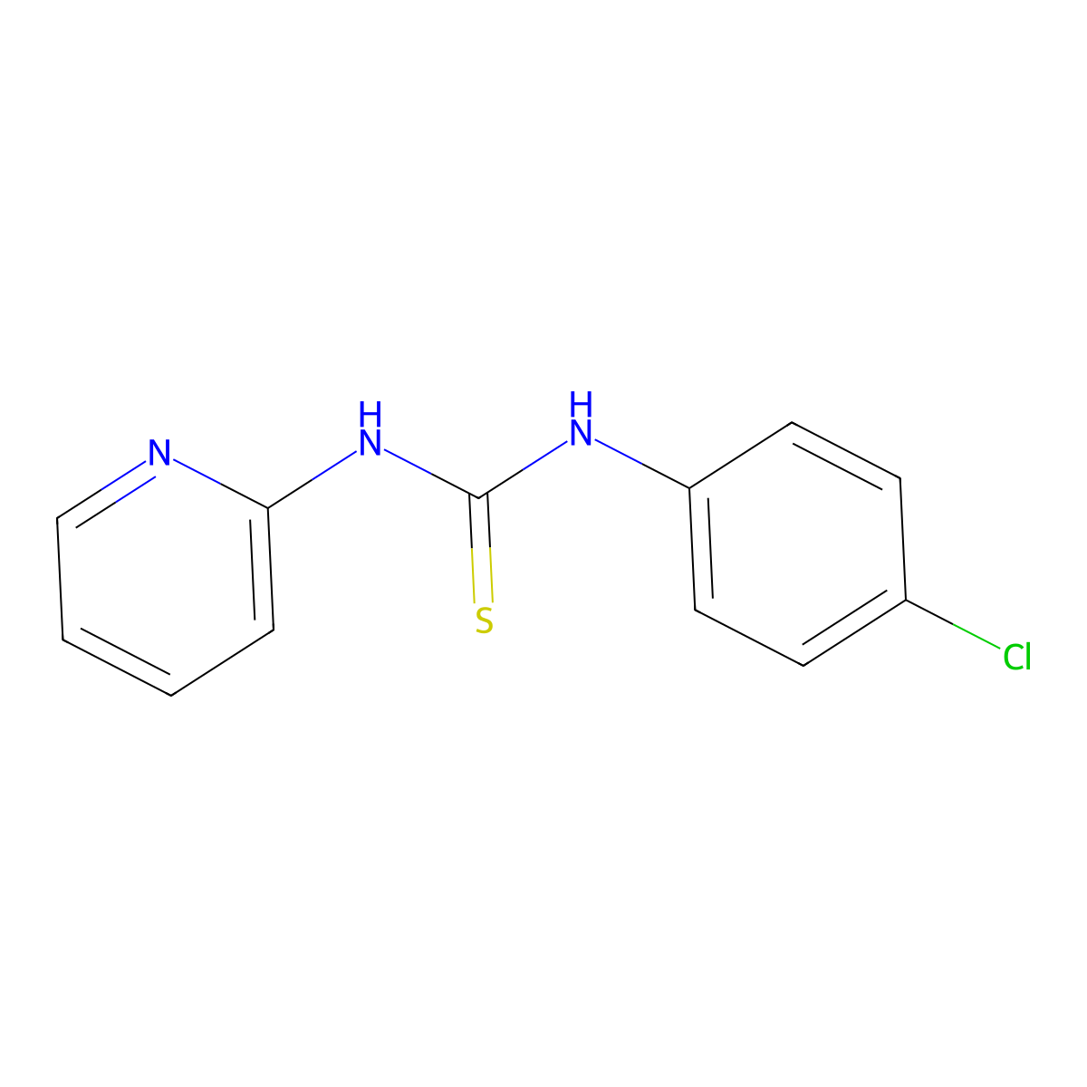 Thiourea, N-(4-chlorophenyl)-N'-2-pyridinyl- molecular structure, CAS 53385-84-5