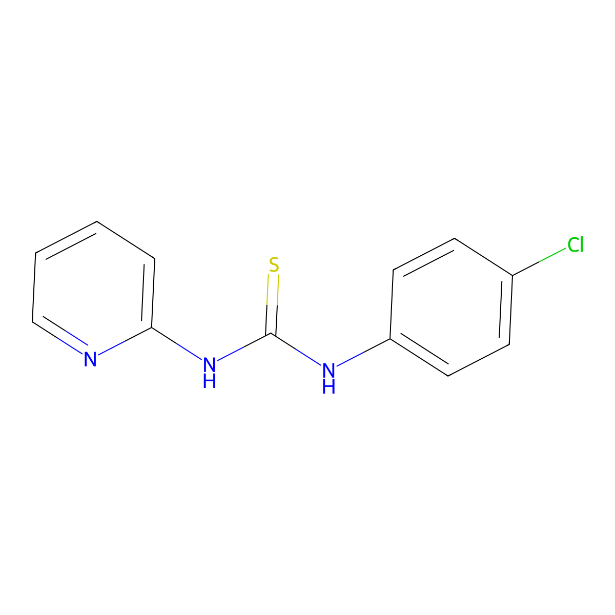 Thiourea, N-(4-chlorophenyl)-N'-2-pyridinyl- molecular structure, CAS 53385-84-5
