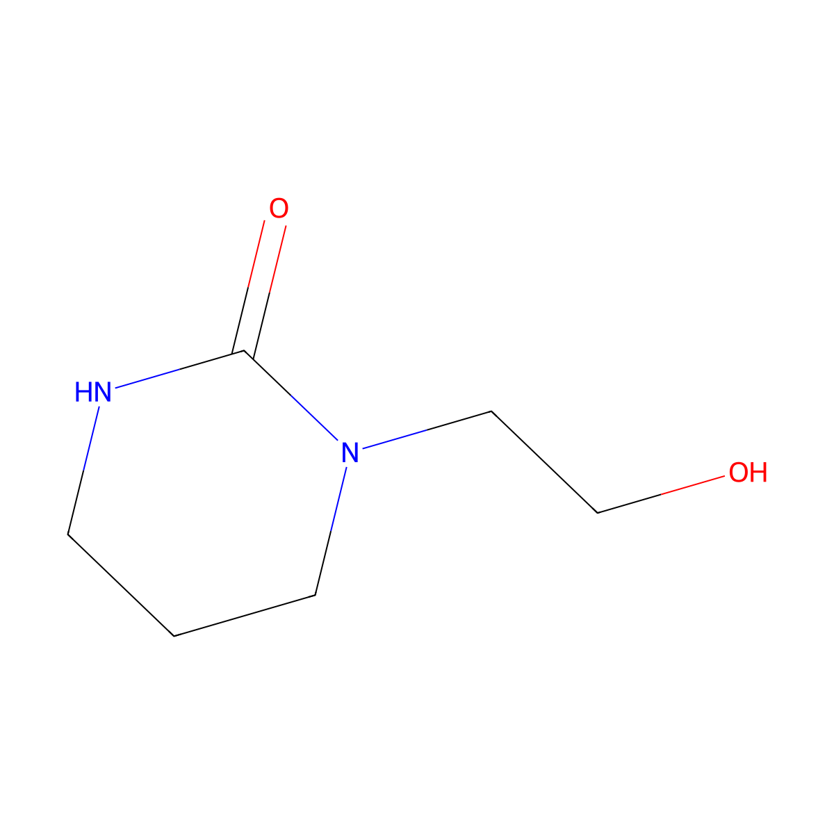 1-(2-Hydroxyethyl)-1,3-diazinan-2-one molecular structure, CAS 53386-63-3