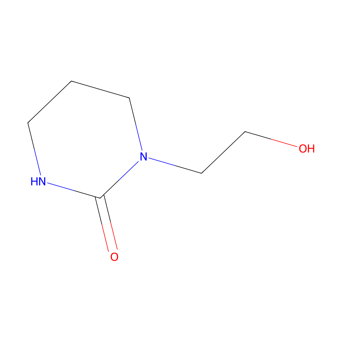 1-(2-Hydroxyethyl)-1,3-diazinan-2-one molecular structure, CAS 53386-63-3