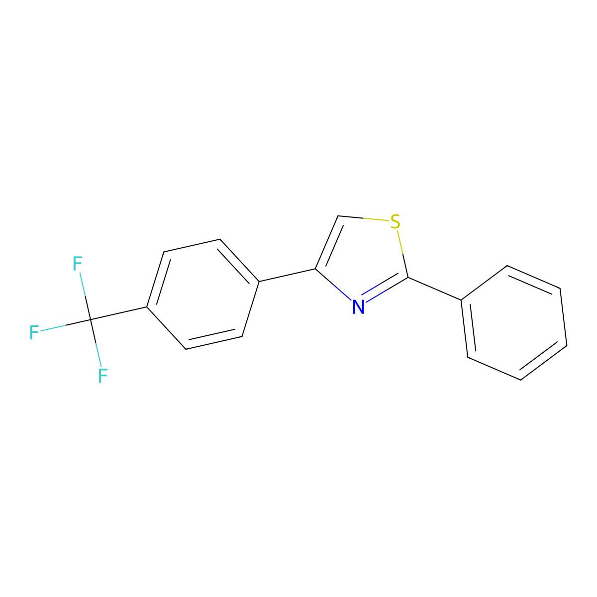 2-Phenyl-4-(4-(trifluoromethyl)phenyl)thiazole molecular structure, CAS 533867-27-5