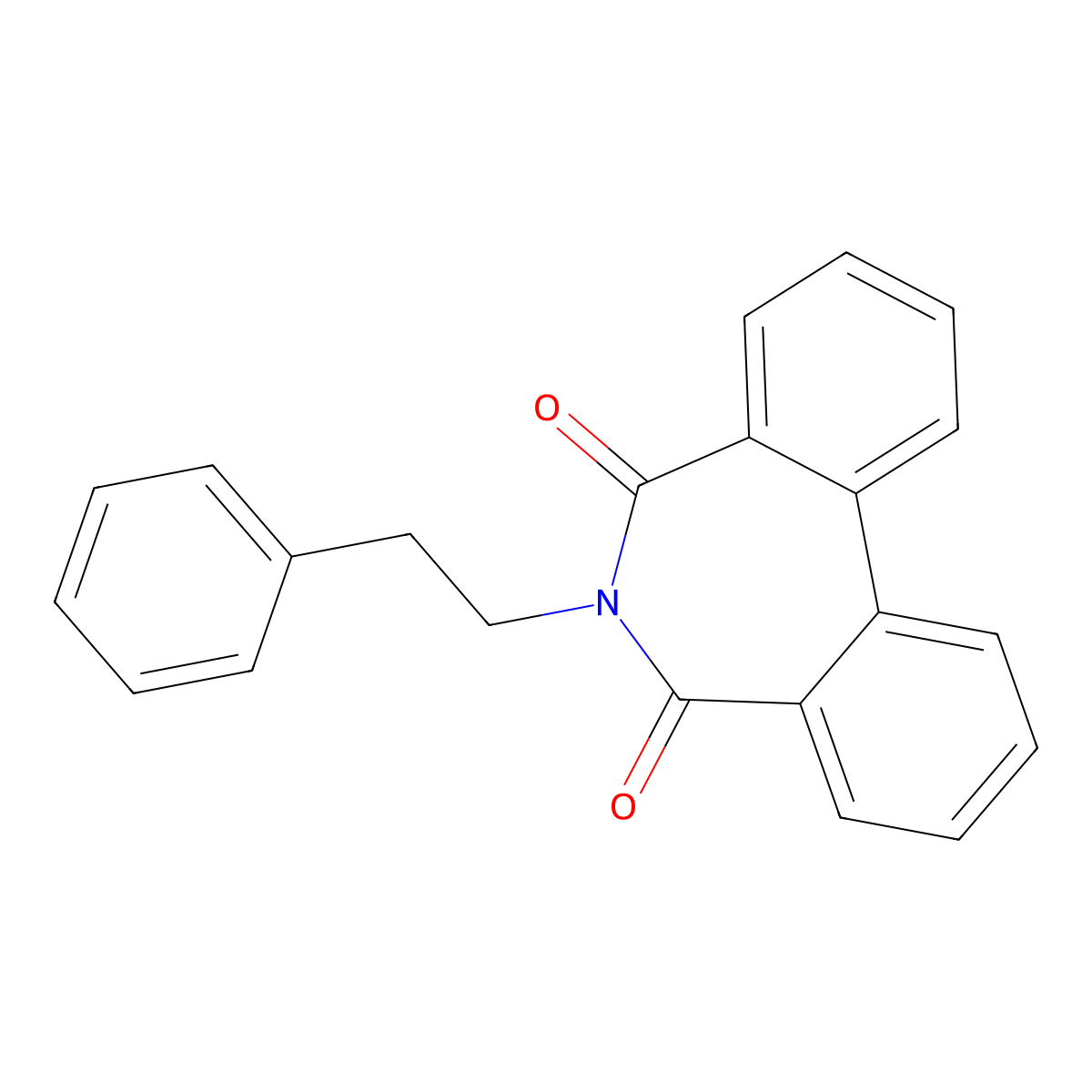 6-(2-phenylethyl)-5H-dibenzo[c,e]azepine-5,7(6H)-dione molecular structure, CAS 533867-82-2