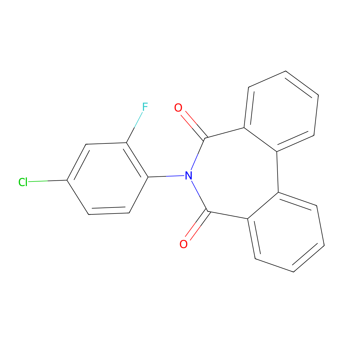 6-(4-Chloro-2-fluorophenyl)benzo[d][2]benzazepine-5,7-dione molecular structure, CAS 533867-96-8