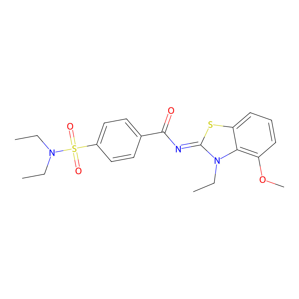 4-(diethylsulfamoyl)-N-(3-ethyl-4-methoxy-1,3-benzothiazol-2-ylidene)benzamide molecular structure, CAS 533868-38-1