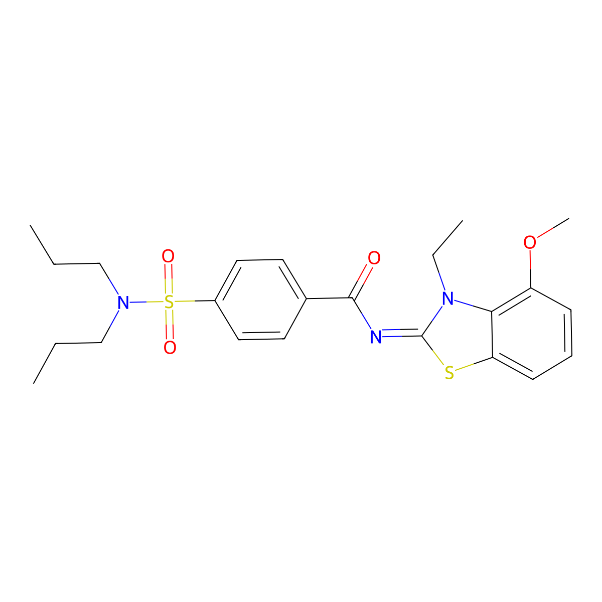 (Z)-4-(N,N-dipropylsulfamoyl)-N-(3-ethyl-4-methoxybenzo[d]thiazol-2(3H)-ylidene)benzamide molecular structure, CAS 533868-39-2