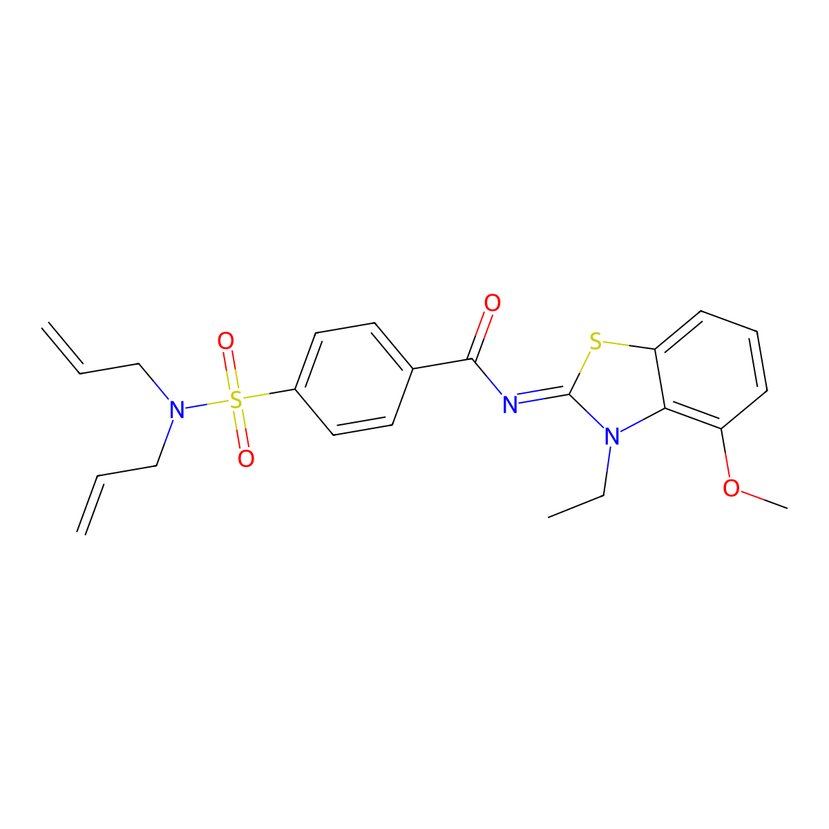 (Z)-4-(N,N-diallylsulfamoyl)-N-(3-ethyl-4-methoxybenzo[d]thiazol-2(3H)-ylidene)benzamide molecular structure, CAS 533868-46-1