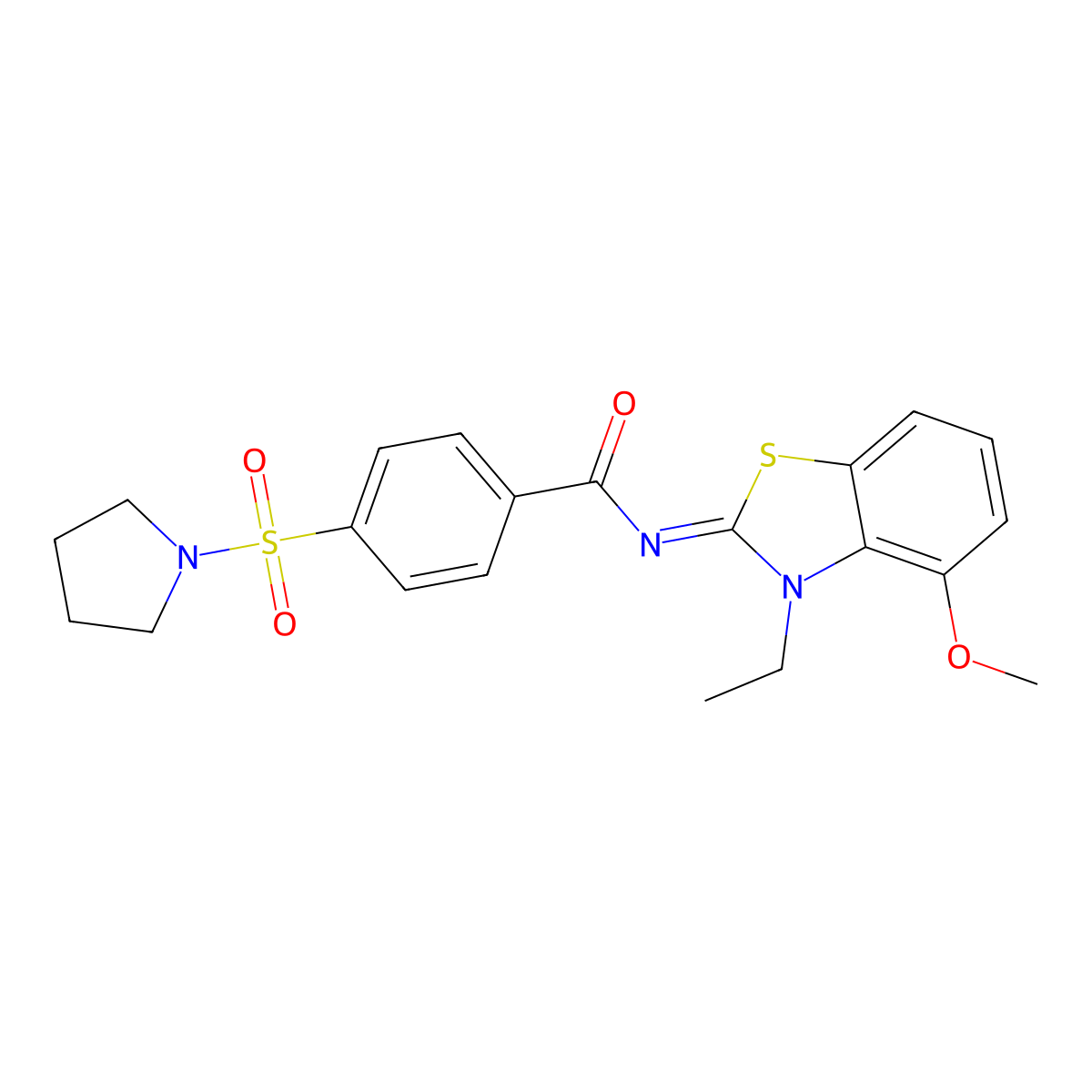 (Z)-N-(3-ethyl-4-methoxybenzo[d]thiazol-2(3H)-ylidene)-4-(pyrrolidin-1-ylsulfonyl)benzamide molecular structure, CAS 533868-49-4