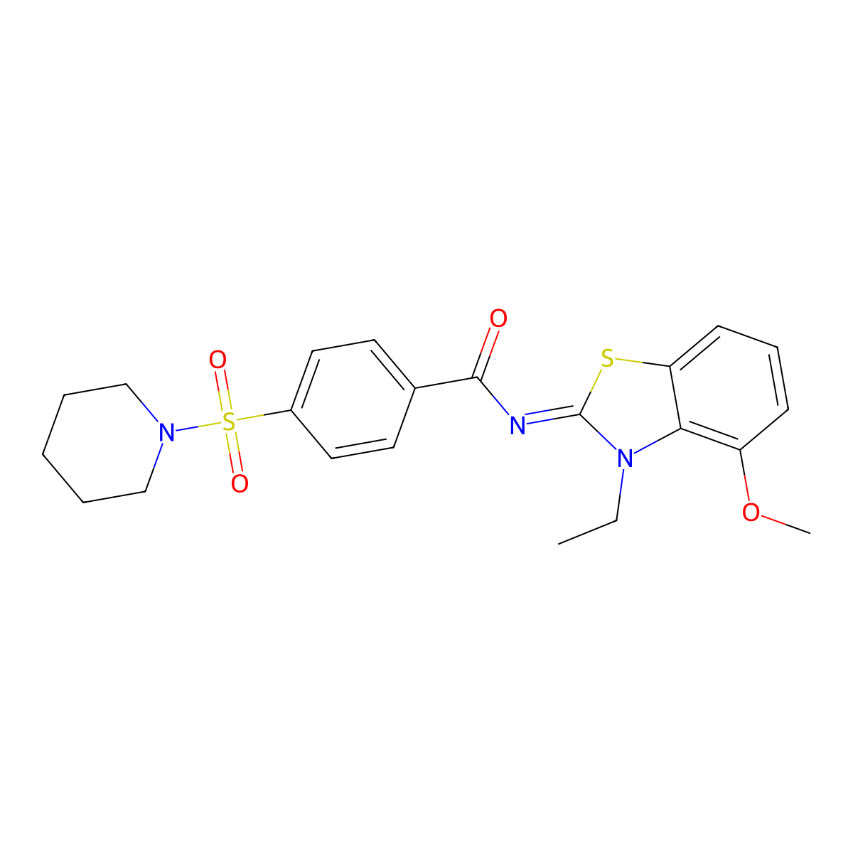 (Z)-N-(3-ethyl-4-methoxybenzo[d]thiazol-2(3H)-ylidene)-4-(piperidin-1-ylsulfonyl)benzamide molecular structure, CAS 533868-50-7
