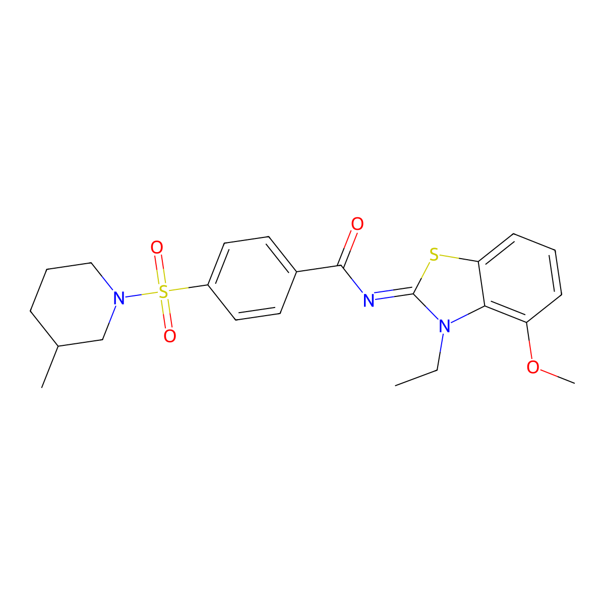 (Z)-N-(3-ethyl-4-methoxybenzo[d]thiazol-2(3H)-ylidene)-4-((3-methylpiperidin-1-yl)sulfonyl)benzamide molecular structure, CAS 533868-52-9