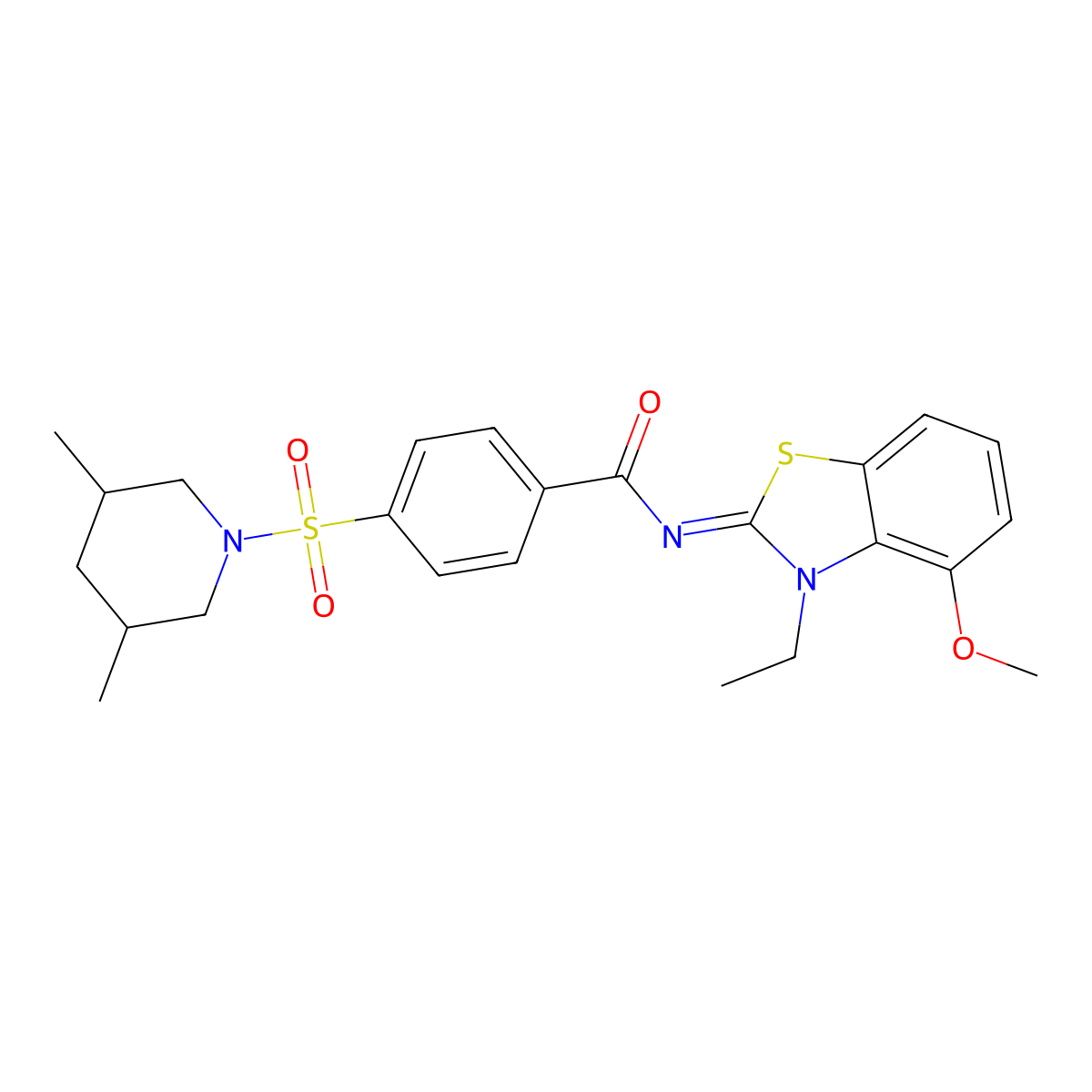 (Z)-4-((3,5-dimethylpiperidin-1-yl)sulfonyl)-N-(3-ethyl-4-methoxybenzo[d]thiazol-2(3H)-ylidene)benzamide molecular structure, CAS 533868-54-1