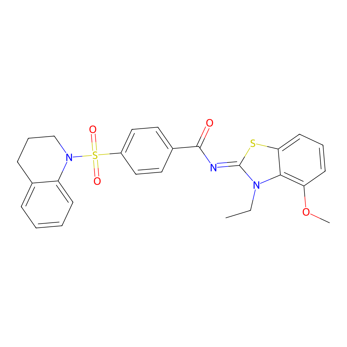 (Z)-4-((3,4-dihydroquinolin-1(2H)-yl)sulfonyl)-N-(3-ethyl-4-methoxybenzo[d]thiazol-2(3H)-ylidene)benzamide molecular structure, CAS 533868-58-5
