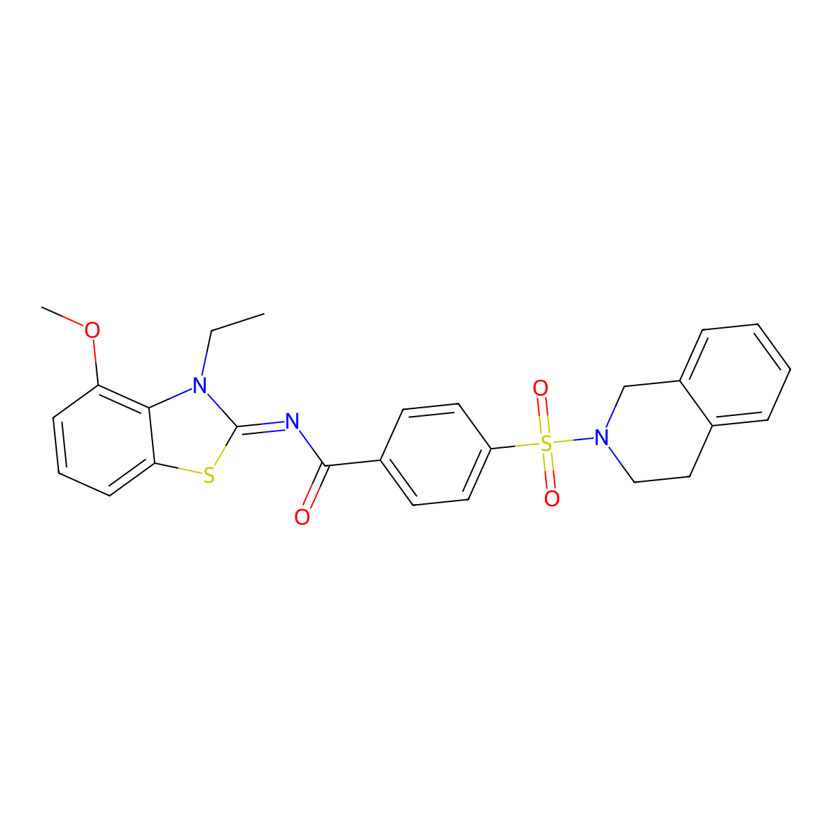 (Z)-4-((3,4-dihydroisoquinolin-2(1H)-yl)sulfonyl)-N-(3-ethyl-4-methoxybenzo[d]thiazol-2(3H)-ylidene)benzamide molecular structure, CAS 533868-59-6