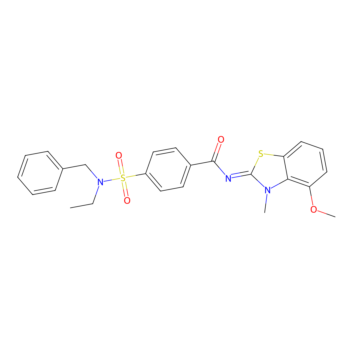 (Z)-4-(N-benzyl-N-ethylsulfamoyl)-N-(4-methoxy-3-methylbenzo[d]thiazol-2(3H)-ylidene)benzamide molecular structure, CAS 533868-64-3