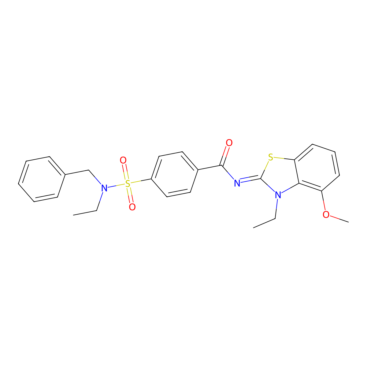 (Z)-4-(N-benzyl-N-ethylsulfamoyl)-N-(3-ethyl-4-methoxybenzo[d]thiazol-2(3H)-ylidene)benzamide molecular structure, CAS 533868-65-4