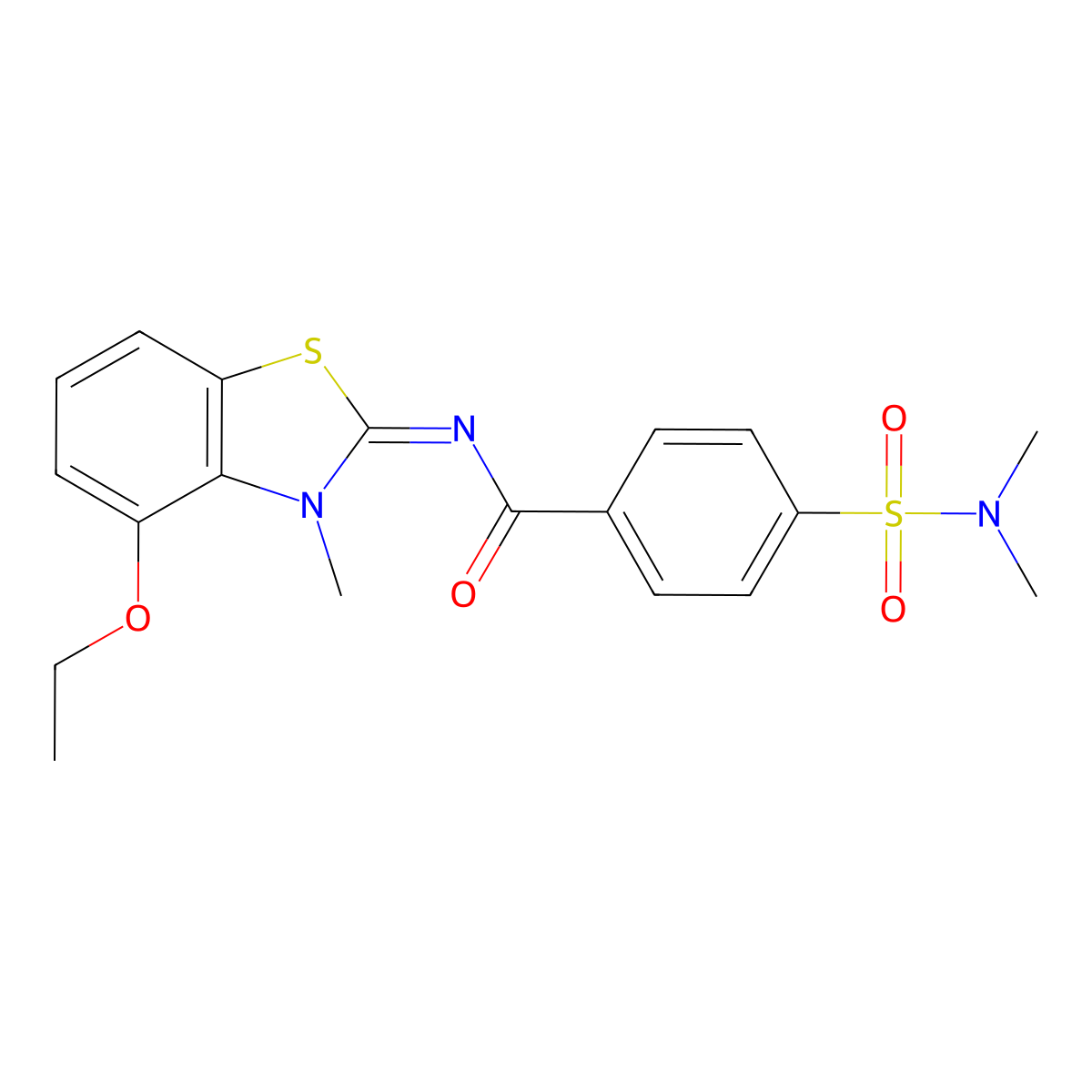 4-(dimethylsulfamoyl)-N-(4-ethoxy-3-methyl-1,3-benzothiazol-2-ylidene)benzamide molecular structure, CAS 533868-66-5