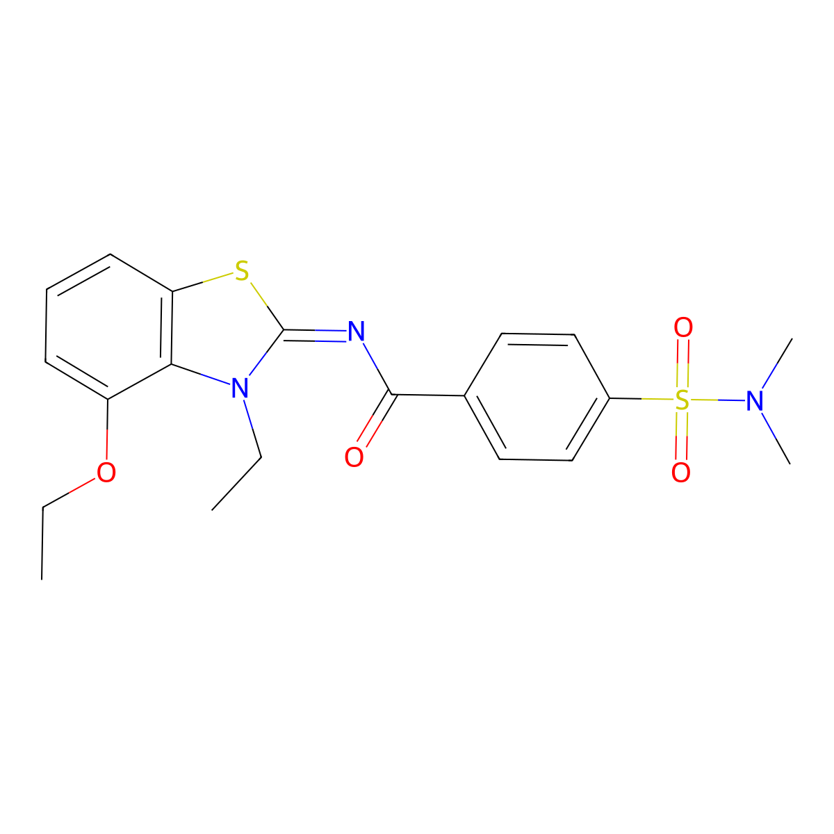 (Z)-4-(N,N-dimethylsulfamoyl)-N-(4-ethoxy-3-ethylbenzo[d]thiazol-2(3H)-ylidene)benzamide molecular structure, CAS 533868-67-6