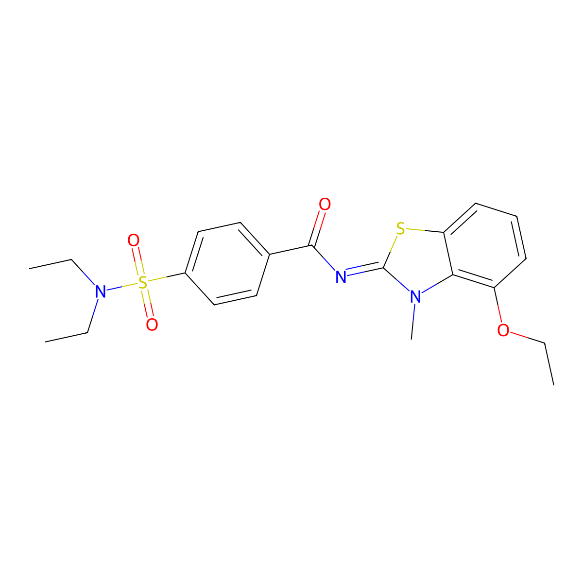 4-(diethylsulfamoyl)-N-(4-ethoxy-3-methyl-1,3-benzothiazol-2-ylidene)benzamide molecular structure, CAS 533868-68-7