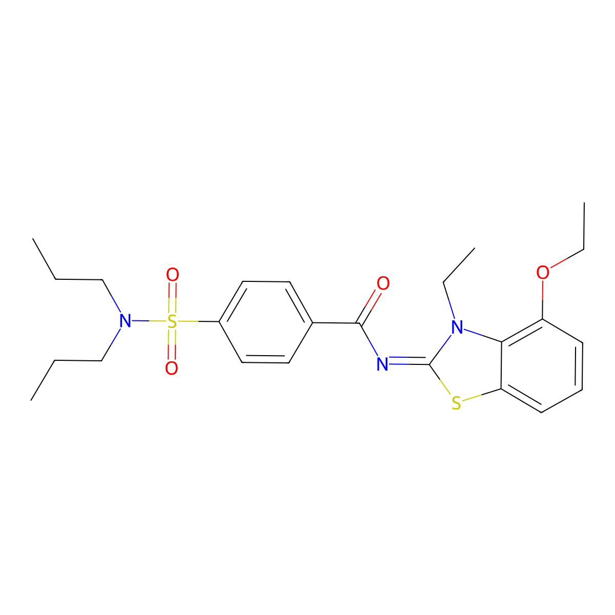 (Z)-4-(N,N-dipropylsulfamoyl)-N-(4-ethoxy-3-ethylbenzo[d]thiazol-2(3H)-ylidene)benzamide molecular structure, CAS 533868-71-2