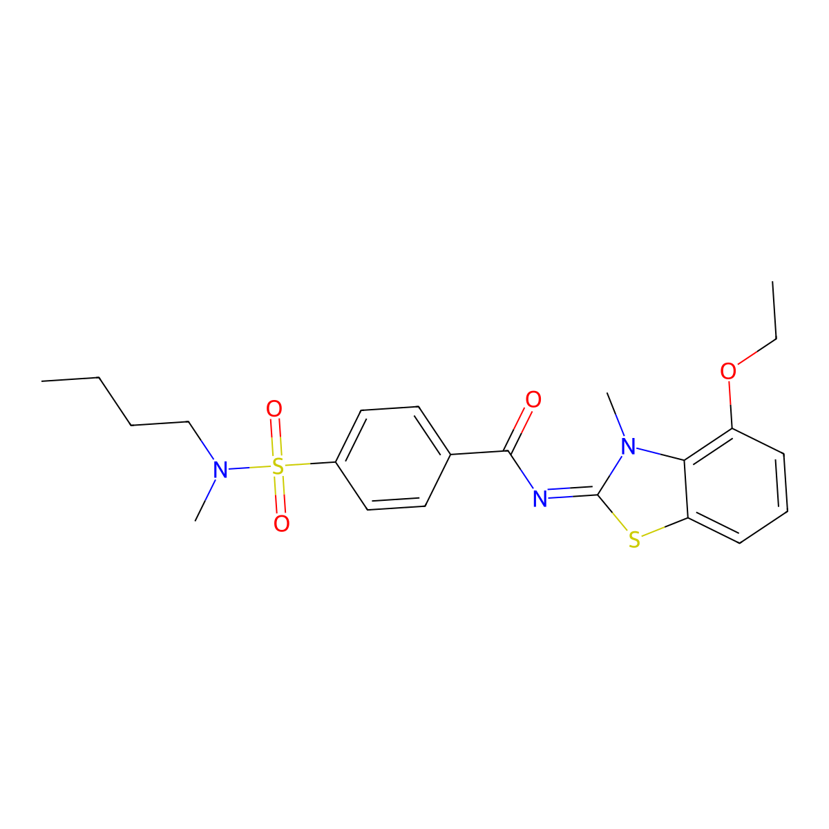 4-[butyl(methyl)sulfamoyl]-N-(4-ethoxy-3-methyl-1,3-benzothiazol-2-ylidene)benzamide molecular structure, CAS 533868-76-7