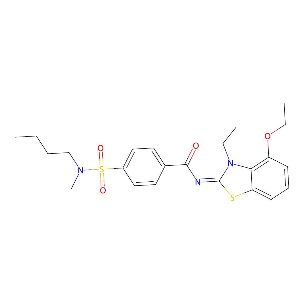 (Z)-4-(N-butyl-N-methylsulfamoyl)-N-(4-ethoxy-3-ethylbenzo[d]thiazol-2(3H)-ylidene)benzamide molecular structure, CAS 533868-77-8