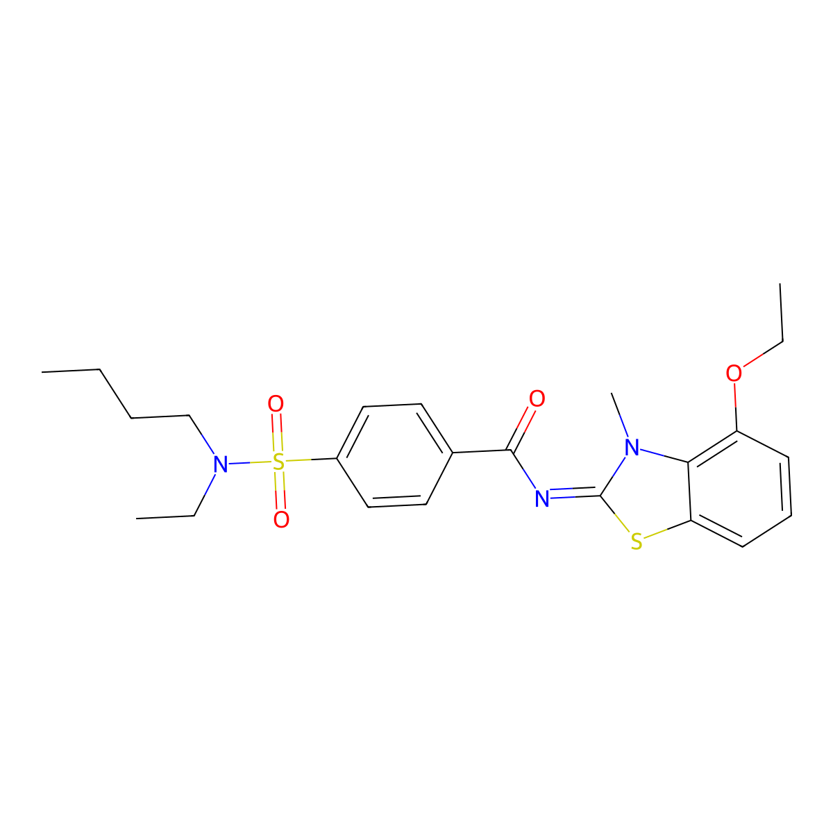 (Z)-4-(N-butyl-N-ethylsulfamoyl)-N-(4-ethoxy-3-methylbenzo[d]thiazol-2(3H)-ylidene)benzamide molecular structure, CAS 533868-78-9