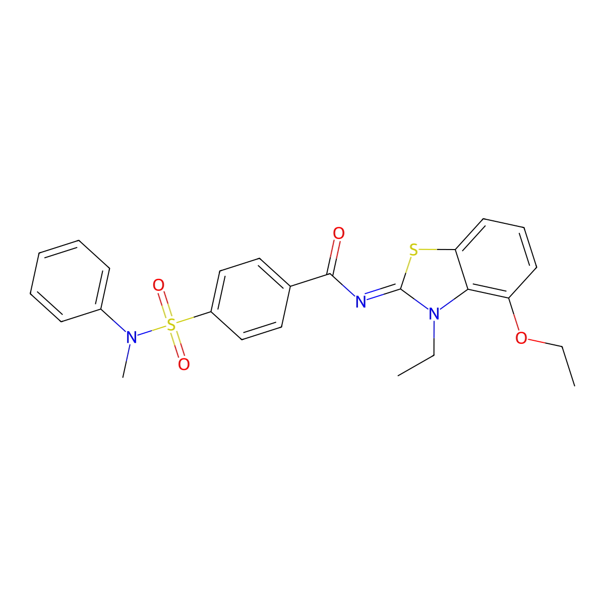 N-(4-ethoxy-3-ethyl-1,3-benzothiazol-2-ylidene)-4-[methyl(phenyl)sulfamoyl]benzamide molecular structure, CAS 533868-81-4
