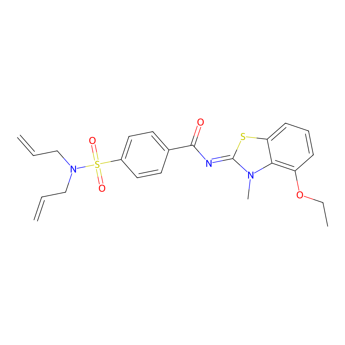 (Z)-4-(N,N-diallylsulfamoyl)-N-(4-ethoxy-3-methylbenzo[d]thiazol-2(3H)-ylidene)benzamide molecular structure, CAS 533868-84-7