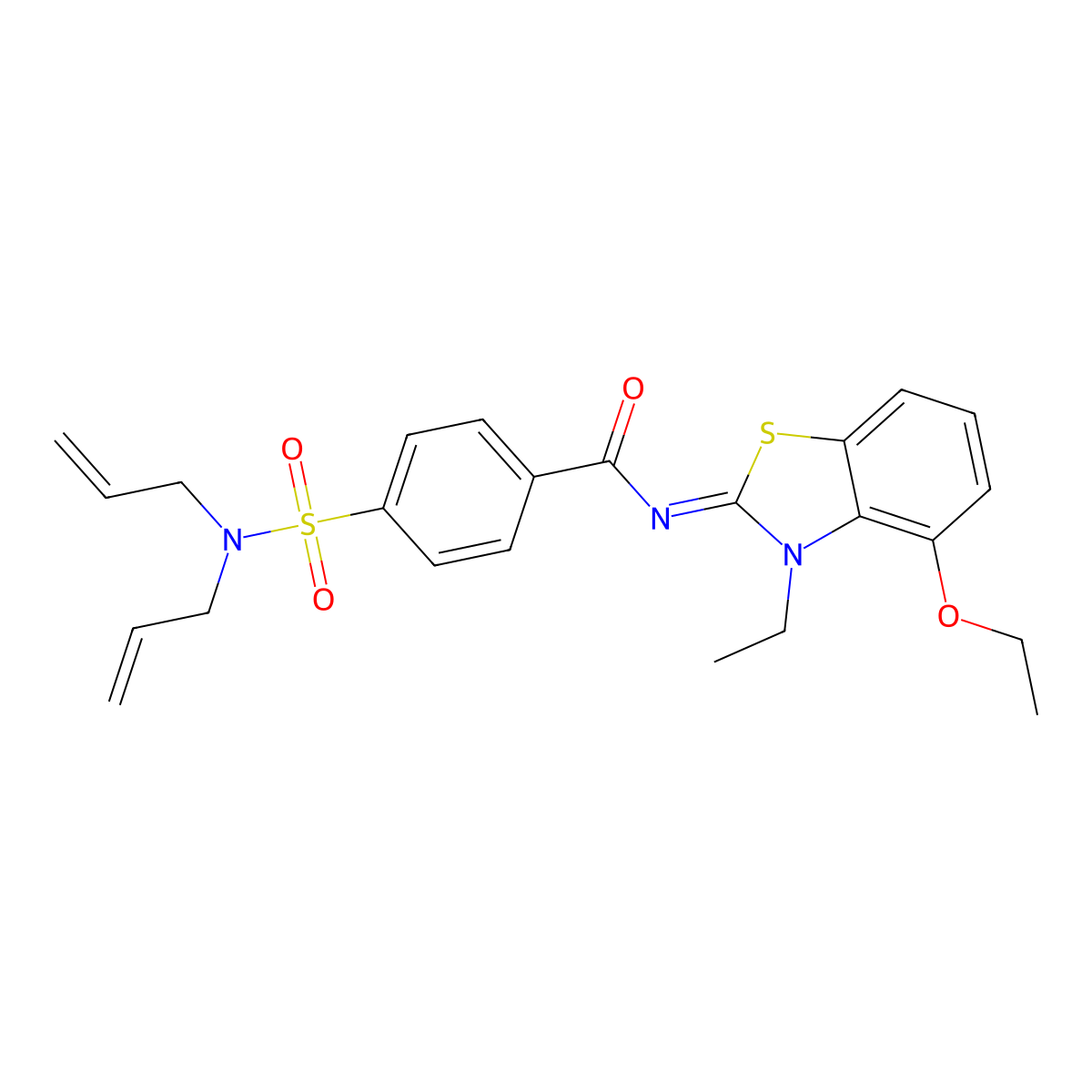 (Z)-4-(N,N-diallylsulfamoyl)-N-(4-ethoxy-3-ethylbenzo[d]thiazol-2(3H)-ylidene)benzamide molecular structure, CAS 533868-85-8